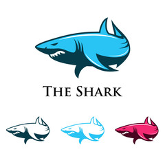 Shark Attack Elegant Vector Logo Illustration