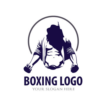 Boxing Boxer Fighter Fitness Gym Logo Template
