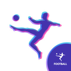 Fototapeta na wymiar Football player with ball. Sports concept. Design Element. Vector Illustration.
