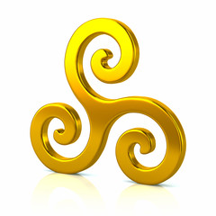 Golden triple spiral symbol