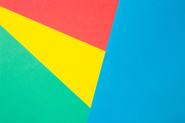 Composition with purple, blue pink and yellow sheets