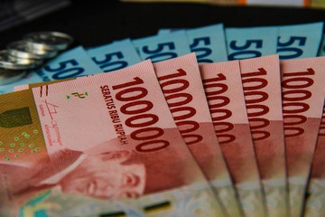 Money of Asia ,new Indonesian bills ,close up background.
