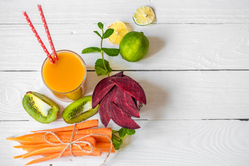 the fresh juice with fruits