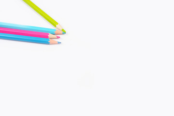 Color pencils isolated on white background professionally