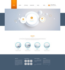 Modern Vector Website Template With Abstract Minimalistic Header Design