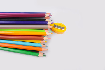 Fototapeta premium Color pencils isolated on white background professionally