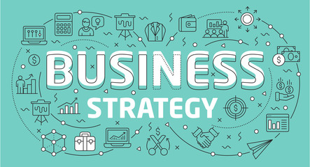 Linear flat illustration for presentations on green background