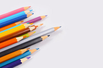 Color pencils isolated on white background professionally