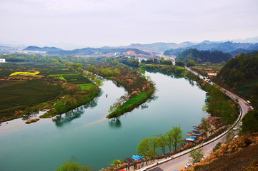 Wuyuan Moon bay landscape.