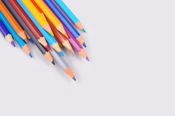 Color pencils isolated on white background professionally