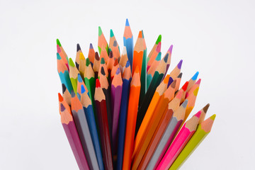 Color pencils isolated on white background professionally