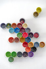 Paint bucket on the wall