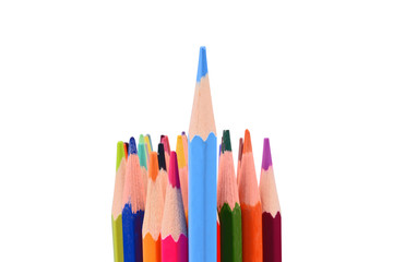 Color pencils isolated on white background professionally