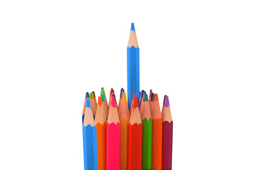 Color pencils isolated on white background professionally