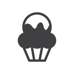 monochrome Cup Cake bakery icon