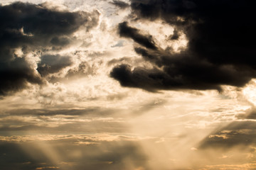 colorful dramatic sky with cloud at sunset