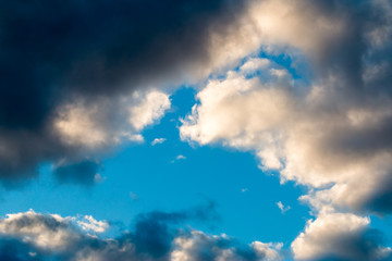 colorful dramatic sky with cloud at sunset