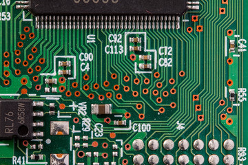 Close up electronics computer chip