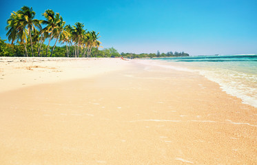Beach sand blue sky Caribbean Sea Cuba relax
