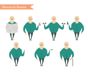 Grandfather character for scenes.