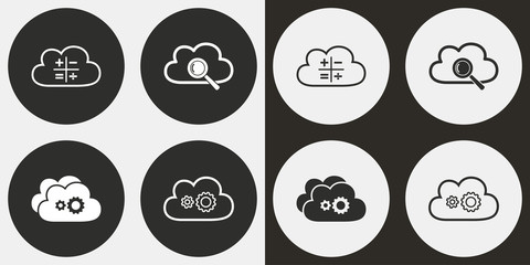 Fototapeta premium Cloud computing icon set.