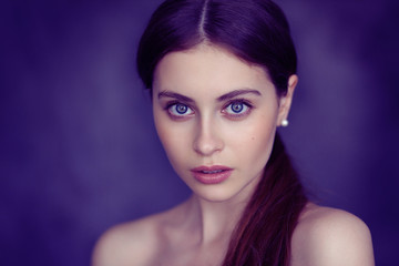 Fototapeta premium Beautiful young female brunette