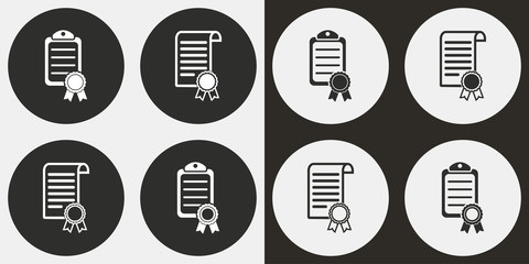 Certificate icon set.