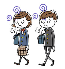 悩みを抱える男子学生と女子学生