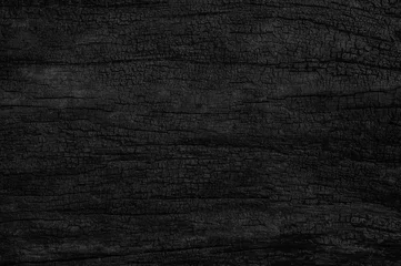 Peel and stick wall murals Firewood texture Black grunge background. Burnt wood texture.