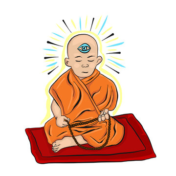 Meditating Monk