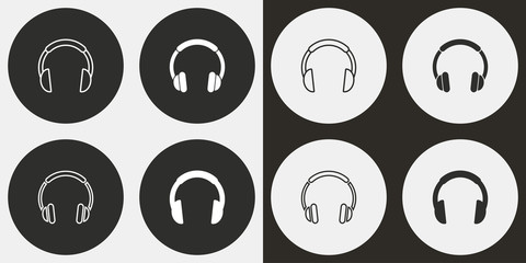 Headphone icon set.