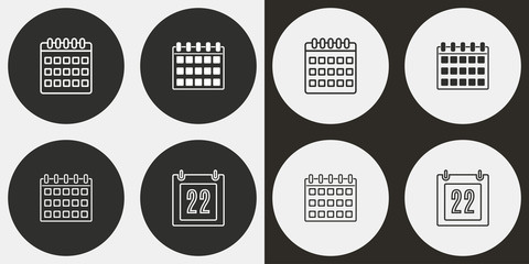 Calendar icon set.