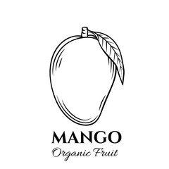Hand drawn mango icon. - obrazy, fototapety, plakaty