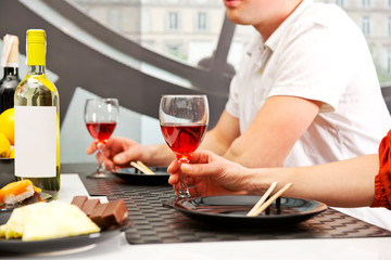 Dinner with friends.