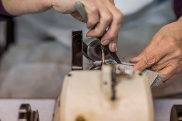 Fototapeta na wymiar Sewing machine in production
