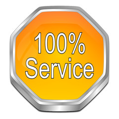 100% Service button - 3D illustration