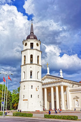 Cathedral Square and Belfry at Old town of Vilnius