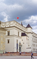 Royal Palace at Cathedral Square in Old town in Vilnius