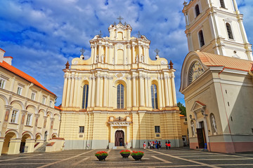 Fototapeta na wymiar Church of Saint John and bell tower at Vilnius University
