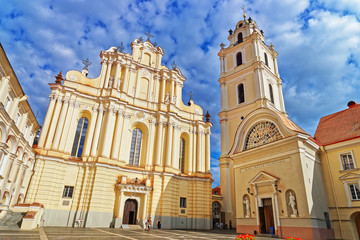 Fototapeta na wymiar Church of St John and bell tower at Vilnius University