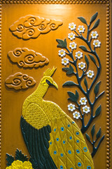 Carved pattern on wood, element of decor