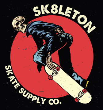 Skull skateboarding