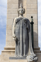 Monument to the Constitution of 1812, Decorative detail made in stone, Cadiz, Andalusia, Spain © digicomphoto
