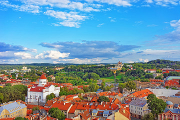 Rooftops to Cathedral of Theotokos in Vilnius