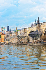 Obraz premium Charles Bridge over Vltava River in Prague