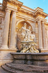 Albrecht fountain on Albertinaplatz in Vienna