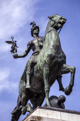 Obraz premium Monument to the Constitution of 1812, Decorative detail made in stone and bronze, Cadiz, Andalusia, Spain