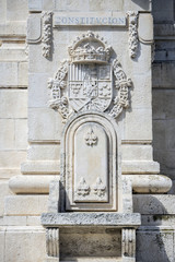 Monument to the Constitution of 1812, Decorative detail made in stone, Cadiz, Andalusia, Spain