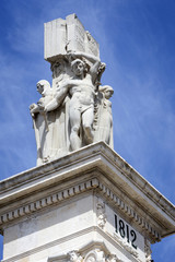 Monument to the Constitution of 1812, Decorative detail made in stone, Cadiz, Andalusia, Spain