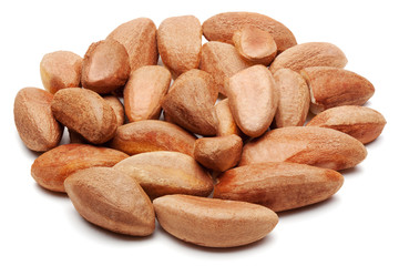 Brazilian nuts isolated on white.